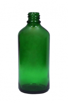 Grünglasflasche grüne 100ml Liquid, Mündung DIN18  Lieferung ohne Verschluss, bei Bedarf bitte separat bestellen.